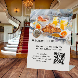 Frühstück Stunden Hotel Gästehaus Logo QR Code Sockelschild