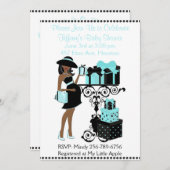 Frühstück Thema Blue Aqua Black Baby Dusche laden Einladung (Vorne/Hinten)