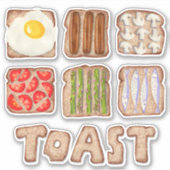 Frühstück Toast Custom Cut Aufkleber (Vorderseite)