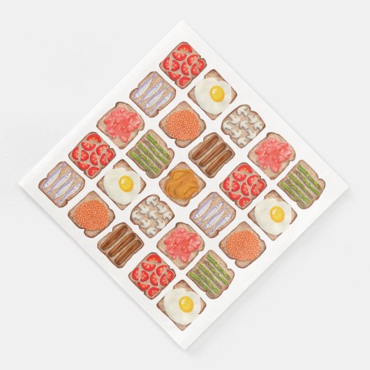 Frühstück Toast Muster Papier Napkins Serviette (Ecke)