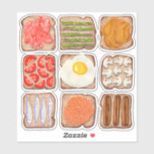 Frühstück Toast Slices Custom Cut Sticker (Blatt)