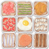 Frühstück Toast Slices Custom Cut Sticker (Vorderseite)