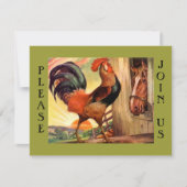 Frühstück Treffen-oben Sozialhahn-Party Einladung (Vorderseite)