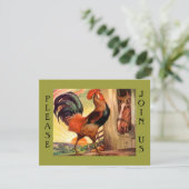 Frühstück Treffen-oben Sozialhahn-Party Einladung (Stehend Vorderseite)