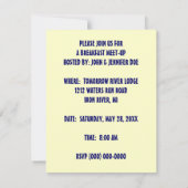 Frühstück Treffen-oben Sozialhahn-Party Einladung (Rückseite)