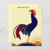 Frühstück Treffen-oben Sozialhahn-Party Einladung (Vorne/Hinten)