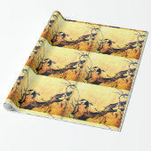 FRÜHSTÜCK UND BLUME BAUM Gelb braun Geschenkpapier (Ungerollt)