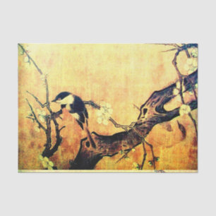 FRÜHSTÜCK UND BLUME BAUM Gelbbraun Seidenpapier