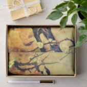 FRÜHSTÜCK UND BLUME BAUM Gelbbraun Seidenpapier (Geschenk)