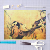 FRÜHSTÜCK UND BLUME BAUM Gelbbraun Seidenpapier (Handwerk)