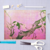 FRÜHSTÜCK UND BLUME BAUM Pink Brown Seidenpapier (Handwerk)