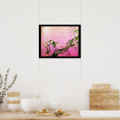 FRÜHSTÜCK UND BLUME BAUM Pink Fuchsia Poster (Küche)