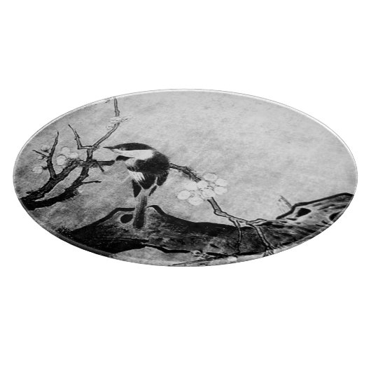 FRÜHSTÜCK UND BLUME BAUM Schwarz-weiß grau Schneidebrett (Ecke)