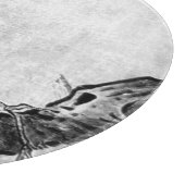 FRÜHSTÜCK UND BLUME BAUM Schwarz-weiß grau Schneidebrett (Ecke)