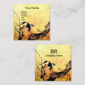 FRÜHSTÜCK UND BLUME BAUMONOGRAMM QUADRATISCHE VISITENKARTE (Vorne/Hinten)