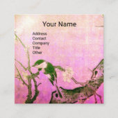 FRÜHSTÜCK- UND BLUME-BAUMONOGRAMM Rosa braun Quadratische Visitenkarte (Vorderseite)