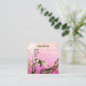 FRÜHSTÜCK- UND BLUME-BAUMONOGRAMM Rosa braun Quadratische Visitenkarte (Stehend Vorderseite)