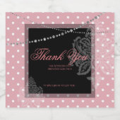 Frühstück und Brunch Pink und Weiß Polka Punkte Schaumweinetikett (Einzelnes Label)