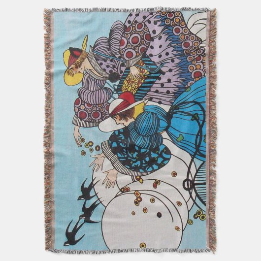 FRÜHSTÜCK UND LADIEN ,ART DECO SCHÖNHEIT FASHION DECKE (Vorderseite Vertikal)