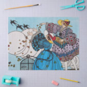 FRÜHSTÜCK UND LADIEN ,ART DECO SCHÖNHEIT FASHION SEIDENPAPIER (Basteln)