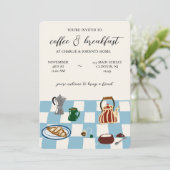 Frühstück und Party im Café Einladung (Stehend Vorderseite)