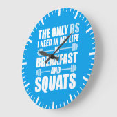 Frühstück und Squats - Bodybuilding Workout Große Wanduhr (Winkel)