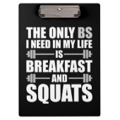 Frühstück und Squats - Bodybuilding Workout Klemmbrett (Vorderseite)