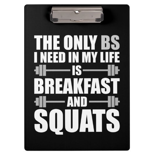 Frühstück und Squats - Bodybuilding Workout Klemmbrett (Vorderseite)