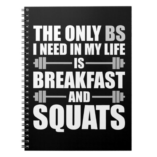 Frühstück und Squats - Bodybuilding Workout Notizblock (Vorderseite)