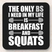 Frühstück und Squats - Bodybuilding Workout Untersetzer (Vorderseite)