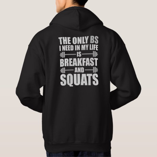 Frühstück und Squats - Krafttraining Hoodie (Rückseite)