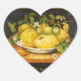 FRÜHSTÜCK UND WEISSE BLUME Herz der SAISON Herz-Aufkleber