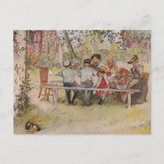 Frühstück unter dem Birkenbaum Postkarte