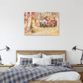 Frühstück unter der großen Birke von Carl Larsson Leinwanddruck (Insitu (Schlafzimmer))