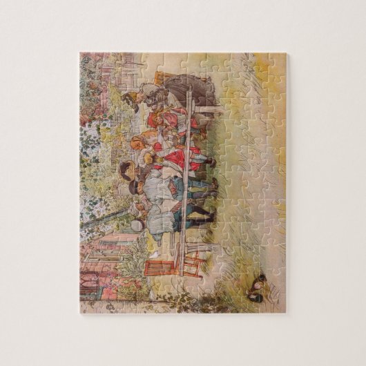 Frühstück unter der großen Birke von Carl Larsson Puzzle (Vertikal)