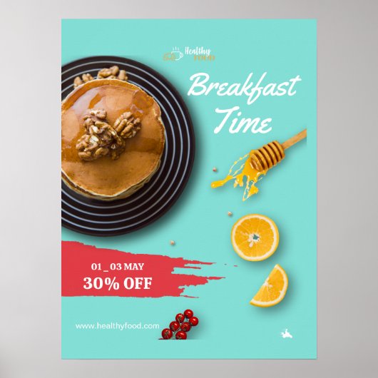 Frühstück Verkauf, Coffee Shop Frühstück Menü Poster (Vorne)
