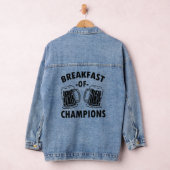 Frühstück von Champions lustiges Shirt von Männern Jeansjacke (Hangar)