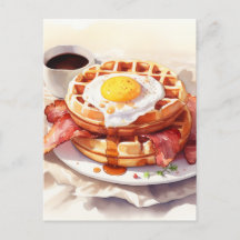 Frühstück Waffle Bacon Feinschmecker