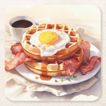 Frühstück Waffle Bacon Feinschmecker