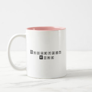 Frühstück Wein Niedliches Zitat Zwei-Tone-Angebot Zweifarbige Tasse