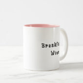 Frühstück Wein Niedliches Zitat Zwei-Tone-Angebot Zweifarbige Tasse (VorderseiteRechts)