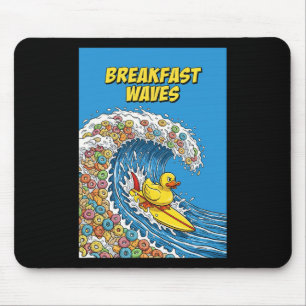 Frühstück Wellen Humor Ente Surfer Surfen Einzigar Mousepad