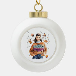Frühstück zu Halloween und Beängstigend sein Keramik Kugel-Ornament