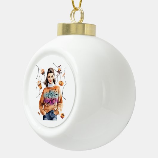 Frühstück zu Halloween und Beängstigend sein Keramik Kugel-Ornament (Rechts)