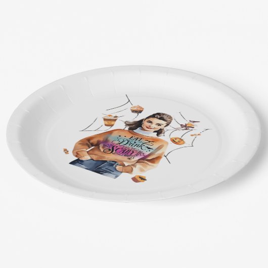 Frühstück zu Halloween und Beängstigend sein Pappteller (Schrägansicht)