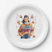 Frühstück zu Halloween und Beängstigend sein Pappteller (Vorderseite)