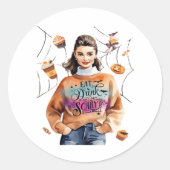 Frühstück zu Halloween und Beängstigend sein Runder Aufkleber (Vorderseite)