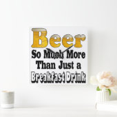 Frühstücks-Bier Quadratische Wanduhr (Zuhause)