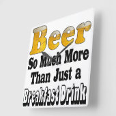 Frühstücks-Bier Quadratische Wanduhr (Winkel)