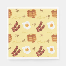 Frühstücks-Brunch-Thema Speck Eier Pfannkuchen Mus Serviette